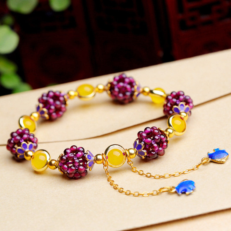 Fortune Jewel Tibetan Garnet Calm Bracelet