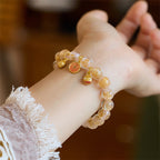 Fortune Jewel Gold Swallowing Beast Copper Coin Good Luck Charm Liuli Glass Bead Fortune Bracelet