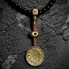 Fortune Jewel Tibetan 108 Mala Beads Black Onyx Tiger Eye Beads Nine Palaces Bagua Protection Bracelet