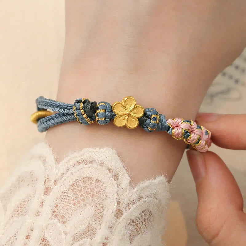 Fortune Jewel Peach Blossom Design Wealth String Bracelet