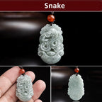 Fortune Jewel Natural Jade 12 Chinese Zodiac Sucess Pendant Necklace Fortune Jewel