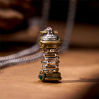 Fortune Jewel Yin Yang Tower Copper Balance Rotatable Necklace Pendant Fortune Jewel
