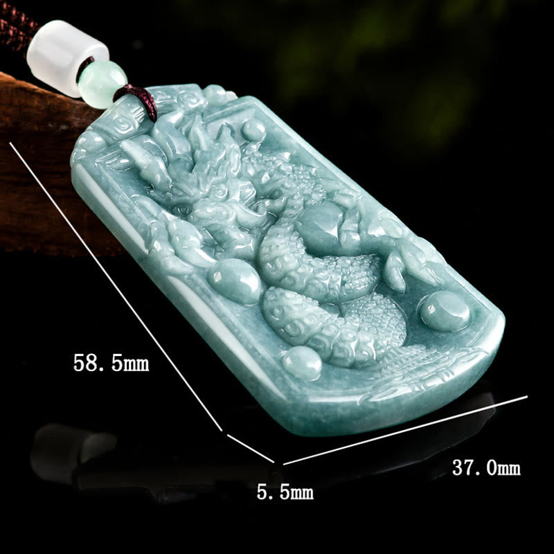Fortune Jewel Year Of The Dragon Chinese Zodiac Dragon Travels The World Jade Strength Necklace Pendant