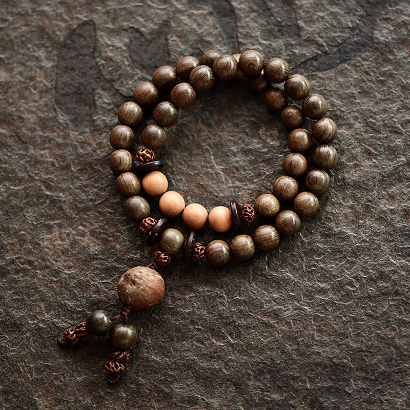 Fortune Jewel Tibetan Sandalwood Protection Charm Mala Bracelet