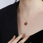 Fortune Jewel 925 Sterling Silver Strawberry Quartz Healing Positive Necklace