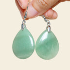 Fortune Jewel Natural Aventurine Dangle Healing Drop Earrings