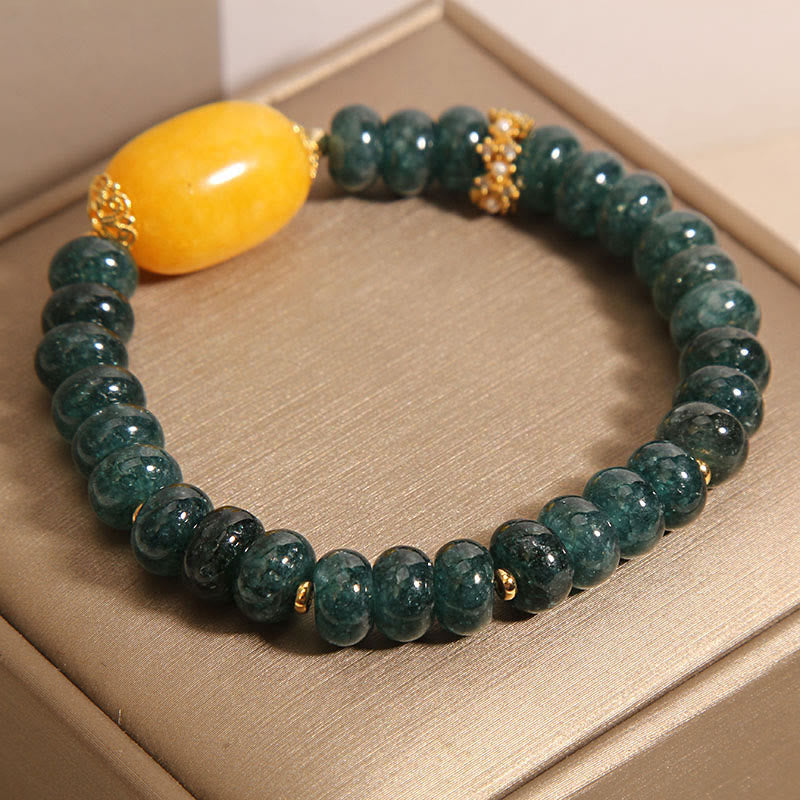 Fortune Jewel Green Jade Abacus Beads Topaz Luck Bracelet