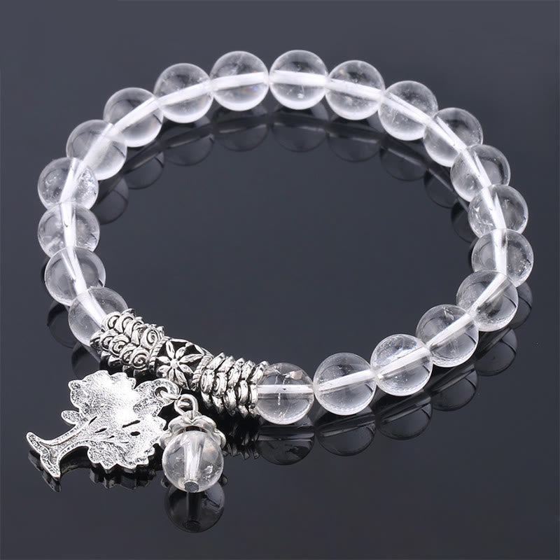 Fortune Jewel Natural Gemstone Tree of Life Lucky Charm Stretch Bracelet