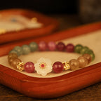 Fortune Jewel Colorful Tourmaline Jade Flowers Love Bracelet
