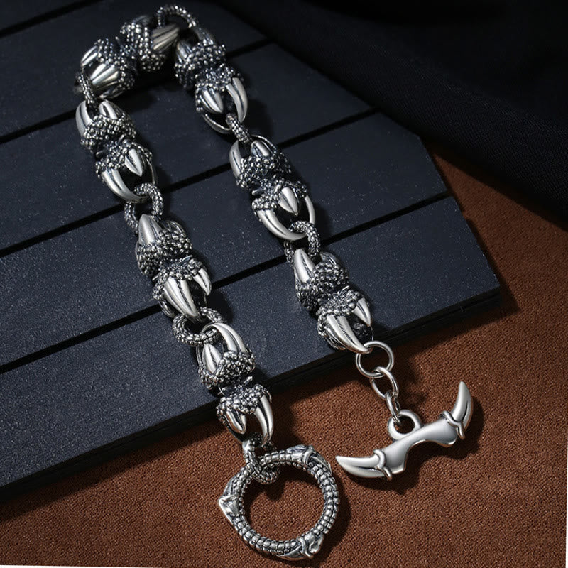 Fortune Jewel Dragon Claw Engraved Strength Protection Bracelet