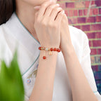Fortune Jewel Natural Red Agate Jade Confidence Fortune Blessing Charm Bracelet