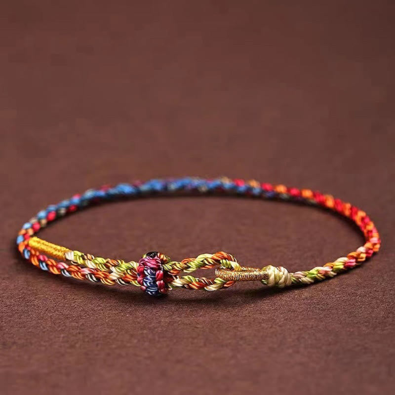 Fortune Jewel Handcrafted Luck Colorful Rope Child Adult Bracelet