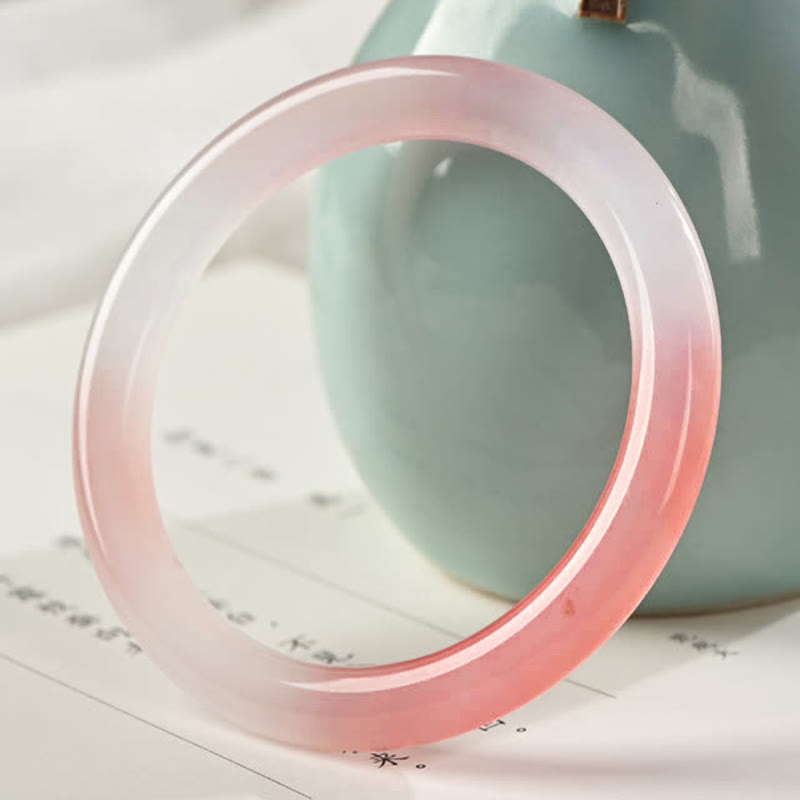 Fortune Jewel Pink Golden Silk Jade Wealth Bracelet Bangle