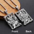 Buddha Stones Guan Gong Dragon Auspicious Clouds Wealth Necklace Pendant