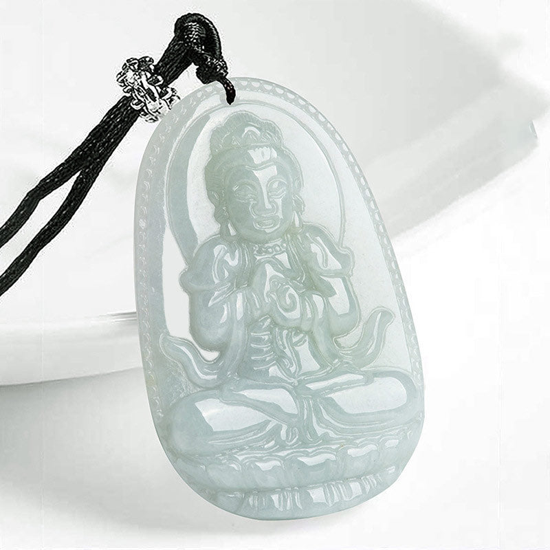 Fortune Jewel Chinese Zodiac Natal Buddha Jade Wealth Prosperity Necklace Pendant Fortune Jewel