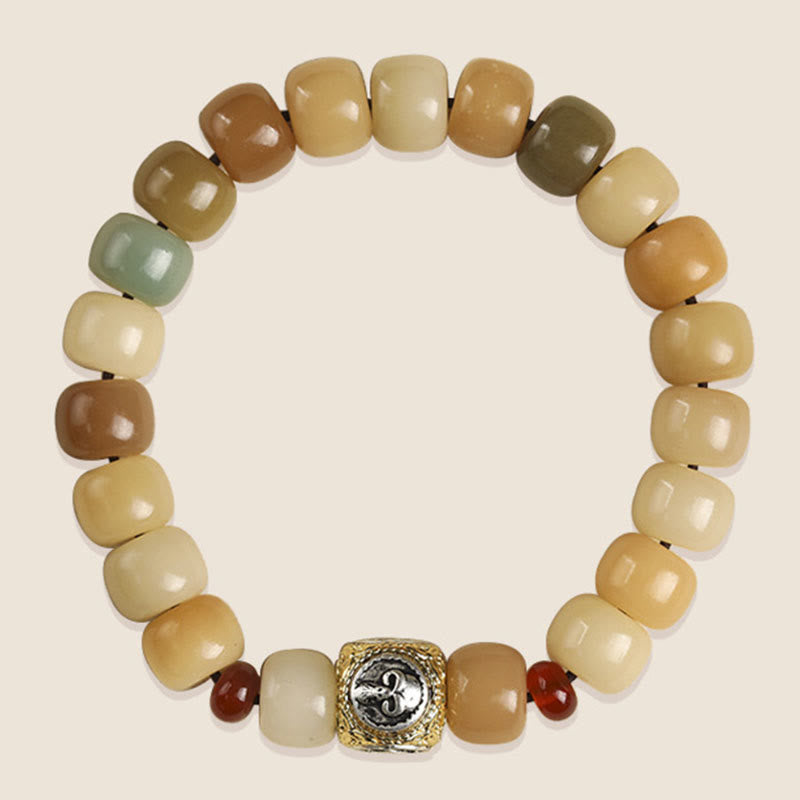 Fortune Jewel Natural Bodhi Seed The Lord of the Corpse Forest Om Mani Padme Hum Wisdom Bracelet