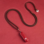 Fortune Jewel Chinese Zodiac Natal Buddha Cinnabar Amulet Protection String Necklace Pendant