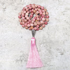 Fortune Jewel 108 Mala Rhodonite Beads Yoga Meditation Prayer Beads Bracelet