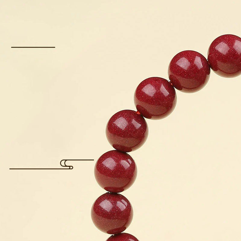 Fortune Jewel 925 Sterling Silver Natural Cinnabar Four Beasts Blessing Bracelet