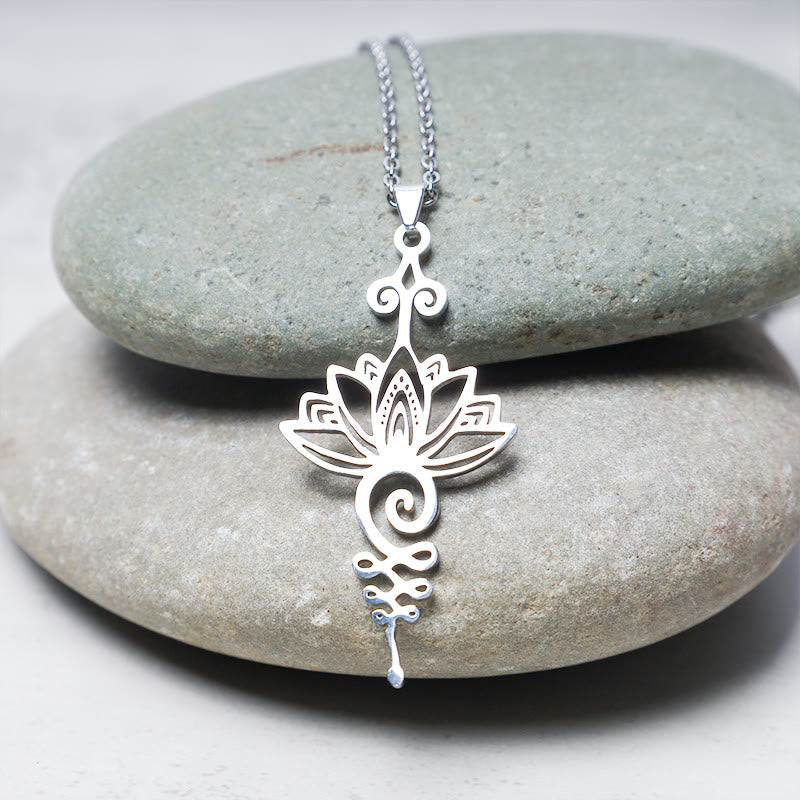 Fortune Jewel Lotus Luck Wealth Necklace Pendant