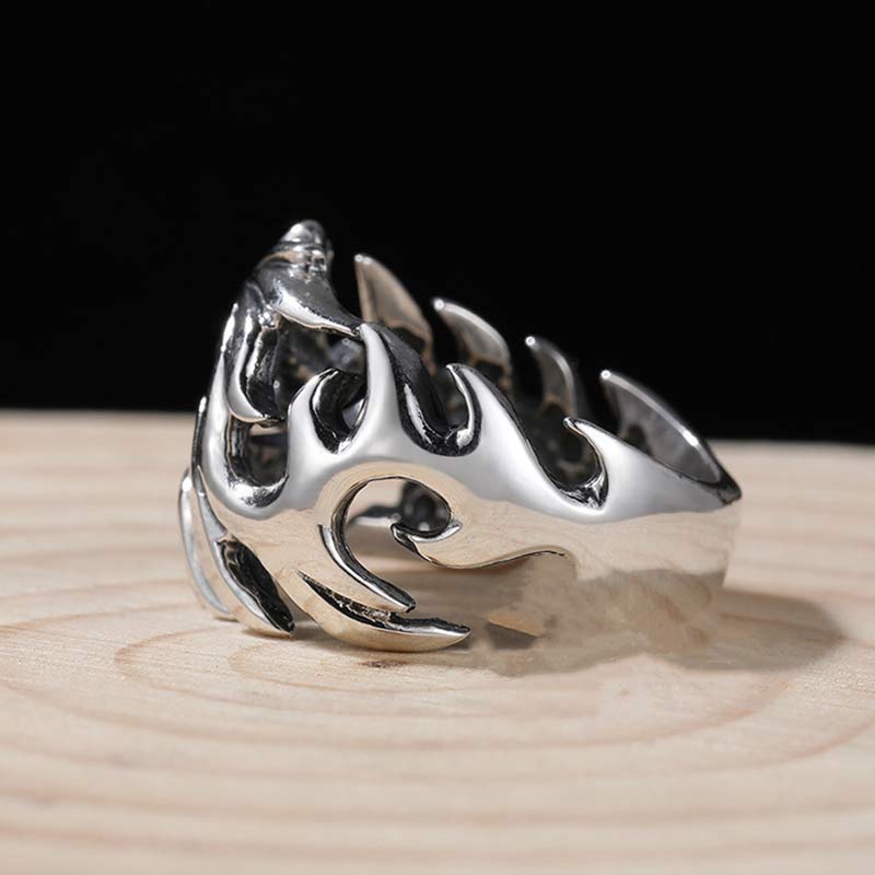 Fortune Jewel Dragon Pattern Protection Strength Adjustable Ring Fortune Jewel
