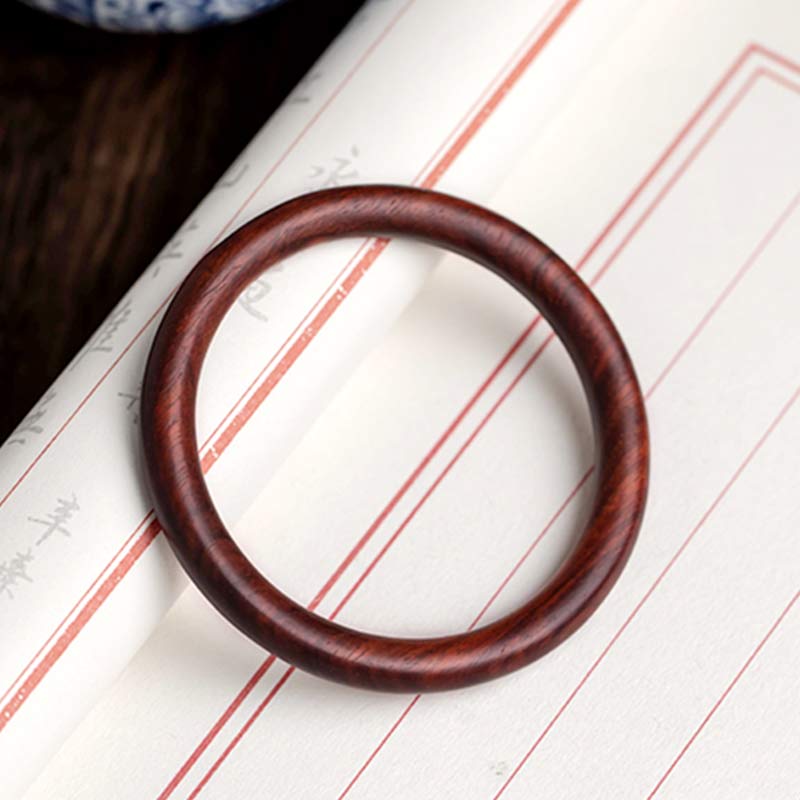Fortune Jewel Tibetan Small Leaf Red Sandalwood Ebony Green Sandalwood Protection Bracelet Bangle