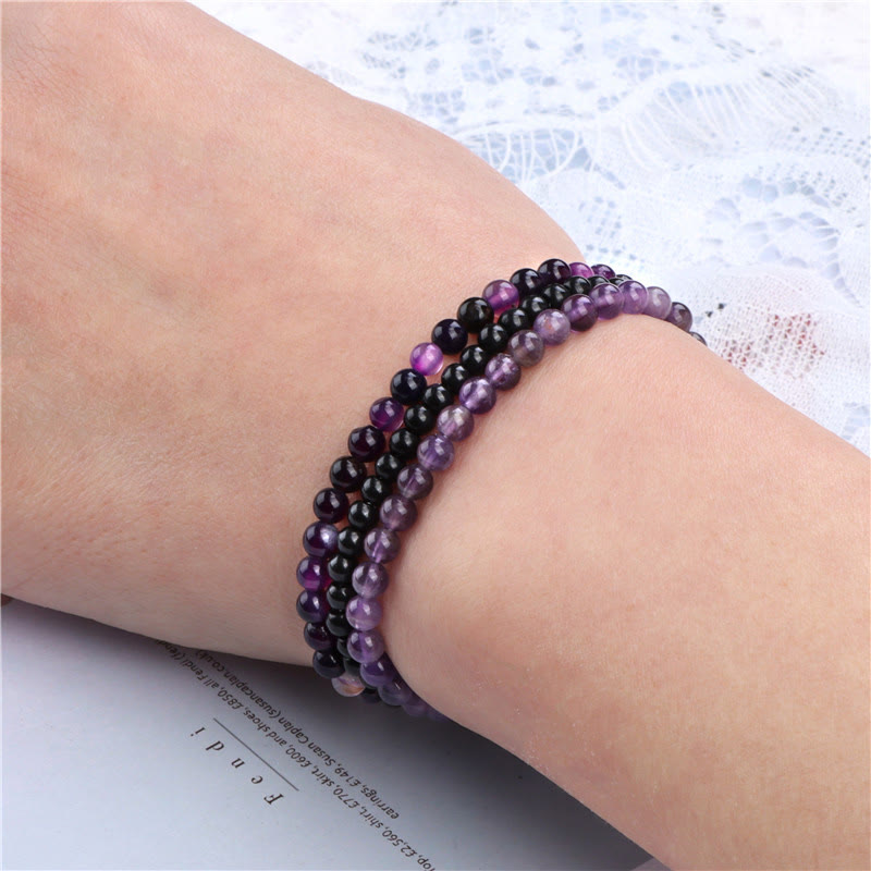 Fortune Jewel 3Pcs Natural Crystal Stone Inner Peace Spiritual Bracelet