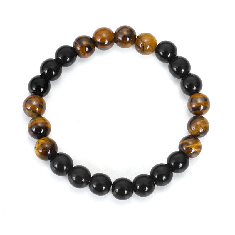 Fortune Jewel Tibetan Black Onyx Tiger Eye Protection Necklace Mala Set