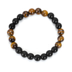 Fortune Jewel Tibetan Black Onyx Tiger Eye Protection Necklace Mala Set