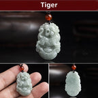 Fortune Jewel Natural Jade 12 Chinese Zodiac Sucess Pendant Necklace Fortune Jewel