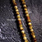 Fortune Jewel 108 Mala Beads Natural Tiger Eye Copper Dorje Protection Tassel Bracelet