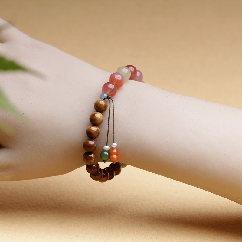 Fortune Jewel Kuka Seed Yanyuan Agate Hetian Jade Wealth Protection Bracelet