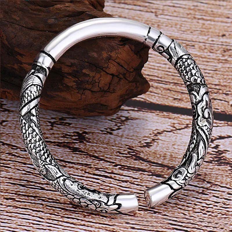 Fortune Jewel Dragon Auspicious Clouds Luck Protection Bracelet Adjustable Bangle Fortune Jewel