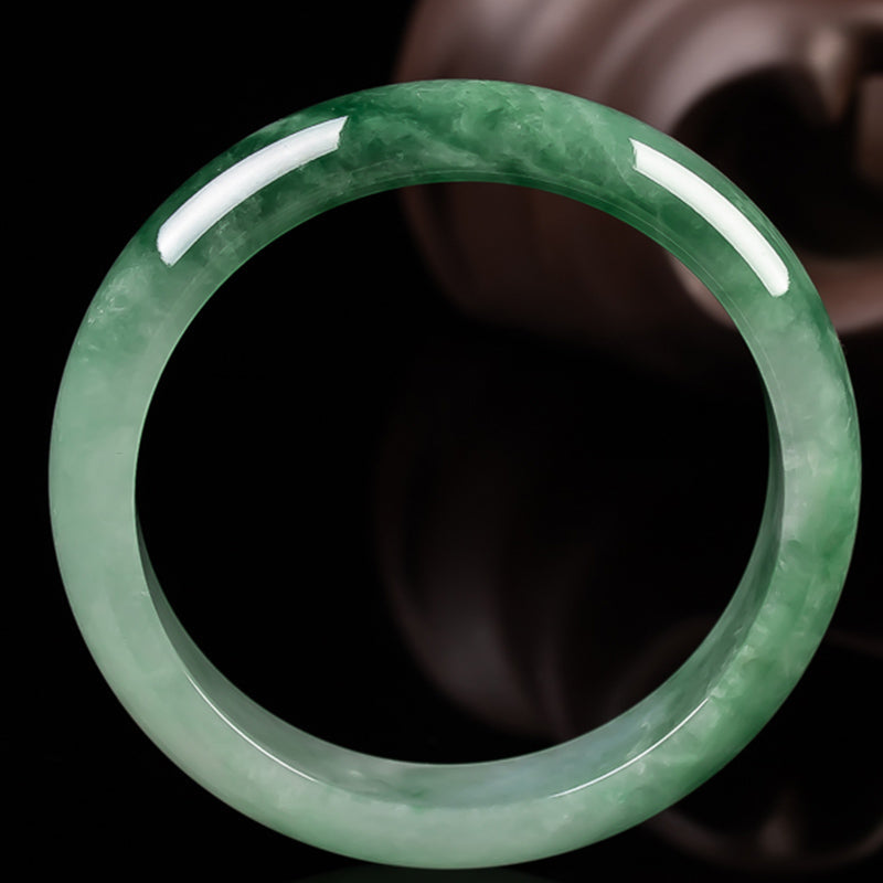 Fortune Jewel Natural Jade Fortune Blessing Bangle Bracelet