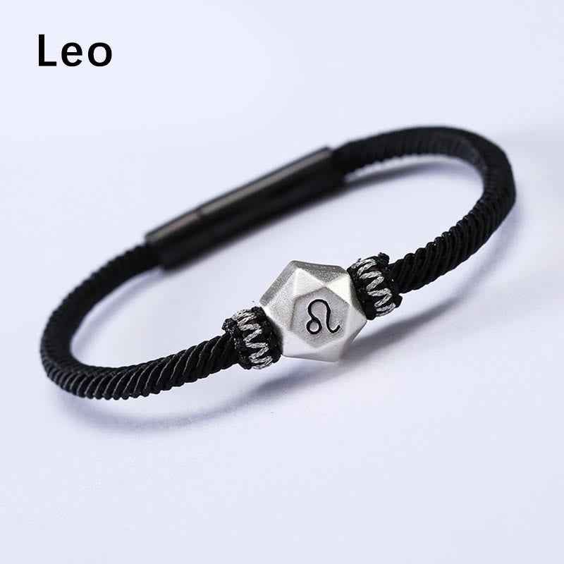 Fortune Jewel 999 Sterling Silver 12 Constellations of the Zodiac Protection Handmade String Bracelet