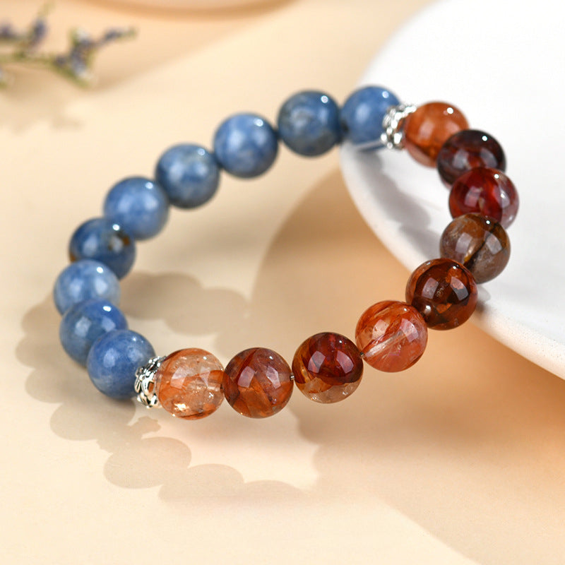 Nezha 2 Series Bracelet – Kyanite, Dark Red Hematoid & Red Tiger’s Eye Bracelet for Couples