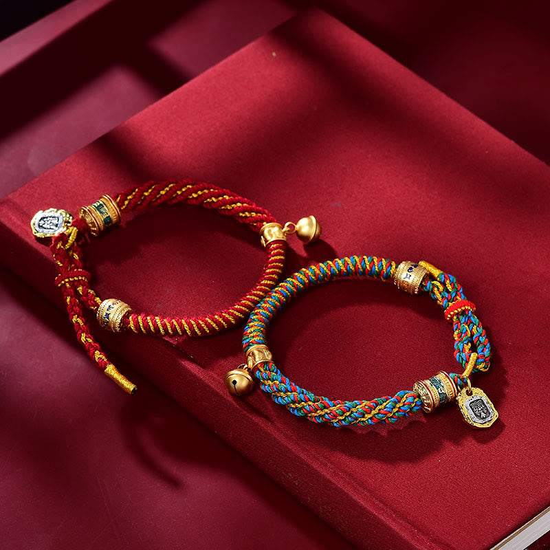 Fortune Jewel Tibetan Om Mani Padme Hum Carved Zakiram Goddess of Wealth Charm Amulet Bracelet