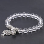Fortune Jewel Natural Gemstone Tree of Life Lucky Charm Stretch Bracelet
