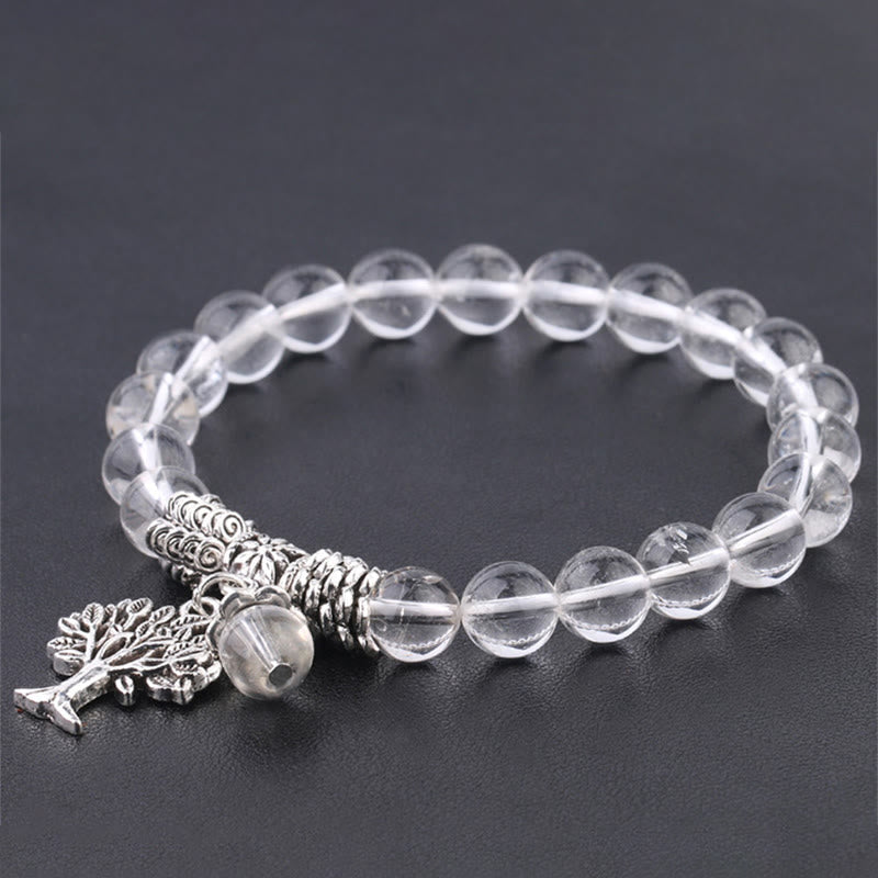 Fortune Jewel Natural Gemstone Tree of Life Lucky Charm Stretch Bracelet