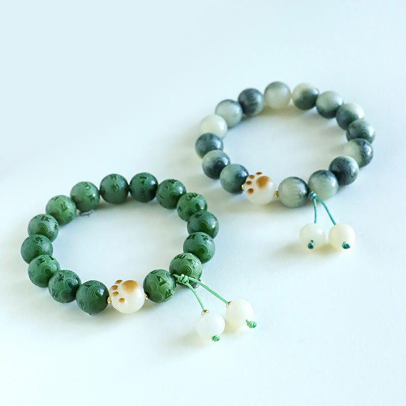 Fortune Jewel Bodhi Seed Om Mani Padme Hum Carved Harmony Bracelet
