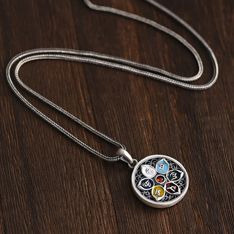 Fortune Jewel Tibetan Om Mani Padme Hum Purity Necklace Pendant