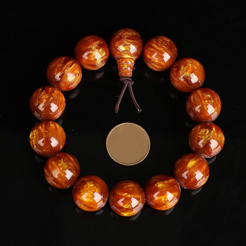 Fortune Jewel Golden Sea Willow Success Positive Bracelet Mala