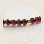Fortune Jewel Natural Garnet Golden Beads Stability Bracelet