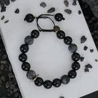 Fortune Jewel Black Obsidian Black Glitter Stone Purification Bracelet