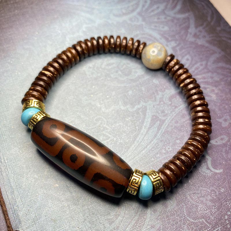 Fortune Jewel Tibetan Nine-Eye Dzi Bead Wealth Bracelet