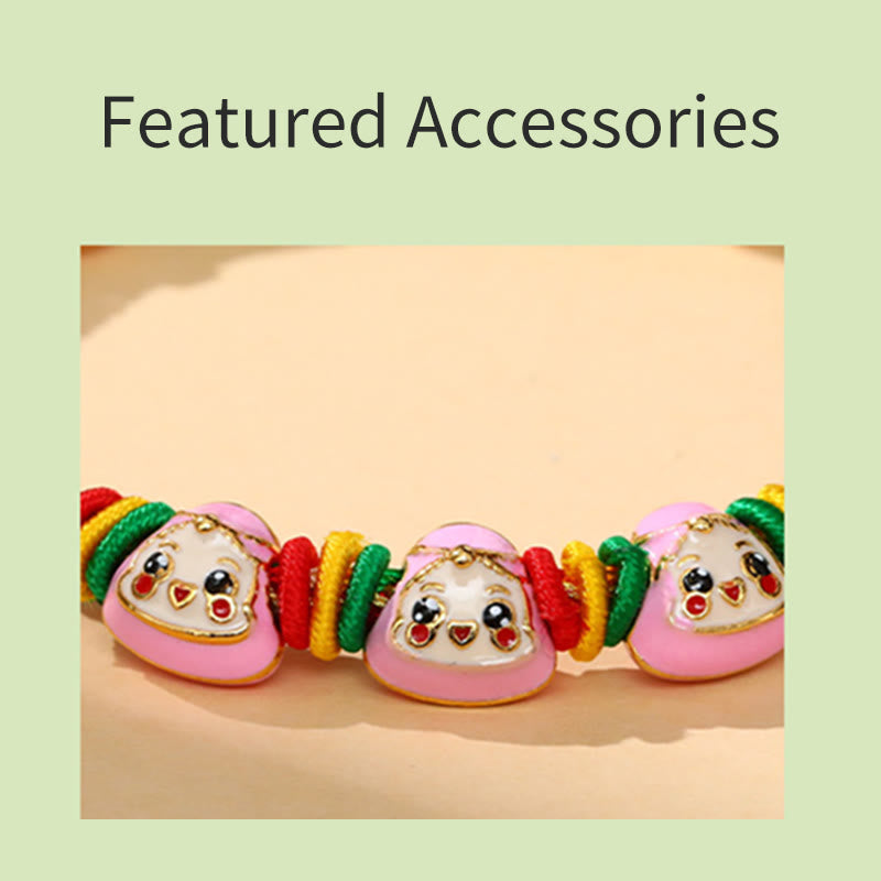 Fortune Jewel Colorful Rope Zongzi Pattern Luck Handmade Child Adult Bracelet