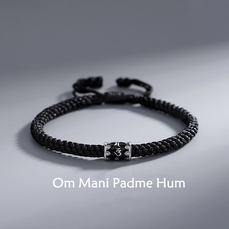 Fortune Jewel 925 Sterling Silver Om Mani Padme Hum Peace Braided Bracelet