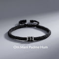 Fortune Jewel 925 Sterling Silver Om Mani Padme Hum Peace Braided Bracelet