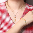 Fortune Jewel 925 Sterling Silver Hetian White Jade Water Drop Chain Necklace Pendant Bracelet