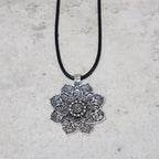 Buddha Stones Tibetan Lotus Blessing Necklace Pendant